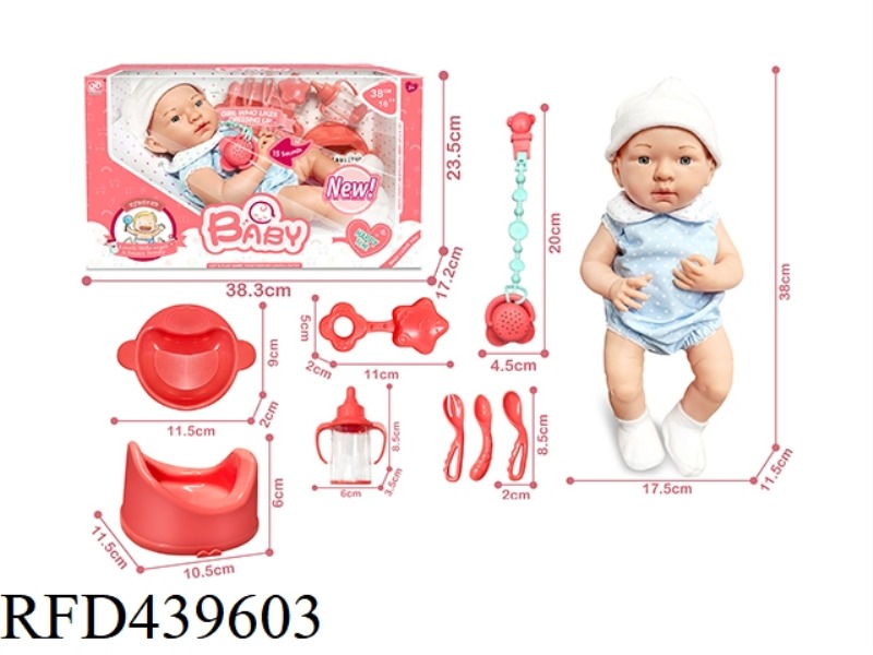 16 INCH SLEEPING NEWBORN DOLL + FUNCTIONAL PACIFIER