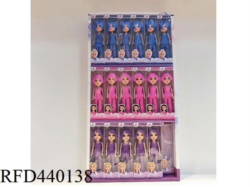 7 INCH BIG HEAD GIRL PLASTIC CLOTHES 36PCS