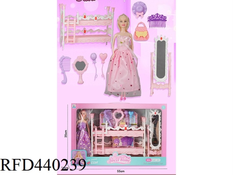 BUNK PRINCESS BED WITH 11 JOINT BARBIE