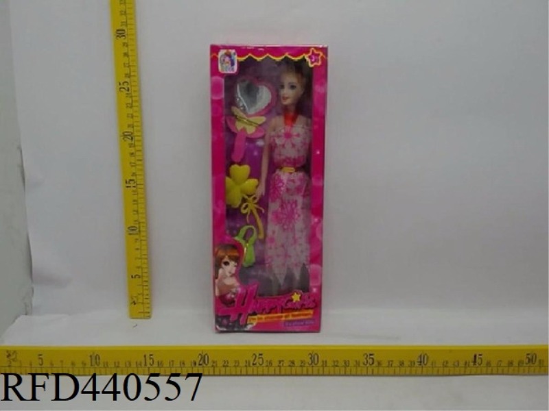 11 INCH EMPTY BARBIE + 3 ACCESSORIES