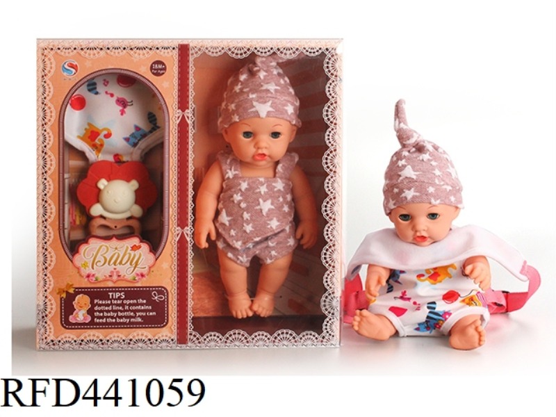 12 INCH FULLY ENAMELLED DOLL WITH WATER BOILED BELL JAR WITH 6-TONE IC URINATION FUNCTION