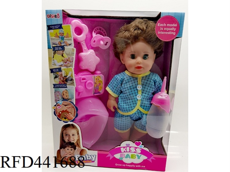 12 INCH WATER DRINKING AND URINATION LIVE EYE DOLL HEAD AND LIMBS TAPE LINED IC