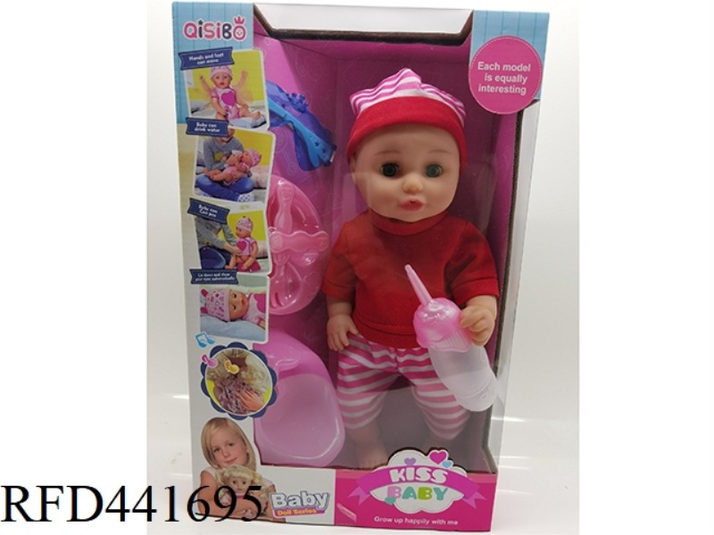 14 INCH WATER DRINKING AND URINATION LIVE EYE DOLL HEAD AND LIMBS TAPE LINED IC
