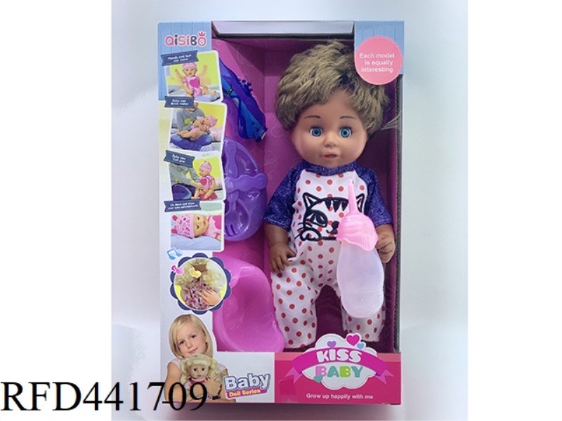 14 INCH DRINK WATER, URINATE, LIVE EYES, DARK SKIN DOLL HEAD, LIMBS, TAPE LINED IC