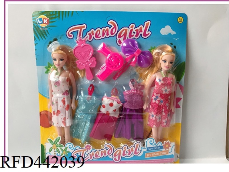 11.5-INCH 2 EMPTY BARBIE MATCHING CLOTHES