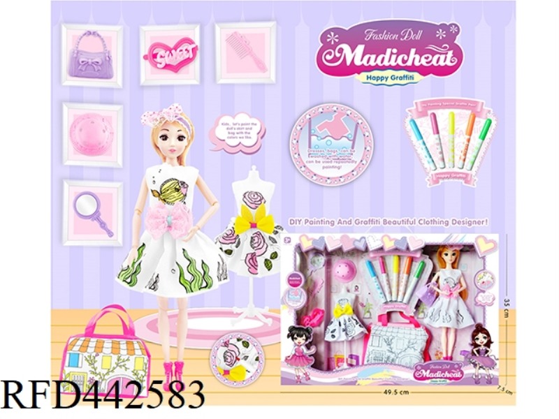11.5 INCH SOLID BODY BARBIE PAINTING SET (11 JOINTS 3D EYES)
