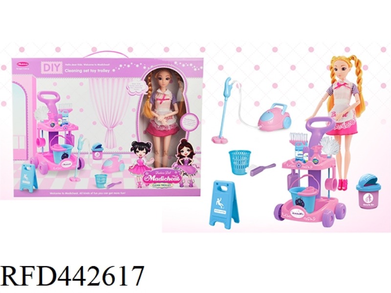 CLEANING CART DOLL SET (11 JOINTS, 3D EYEBALLS)