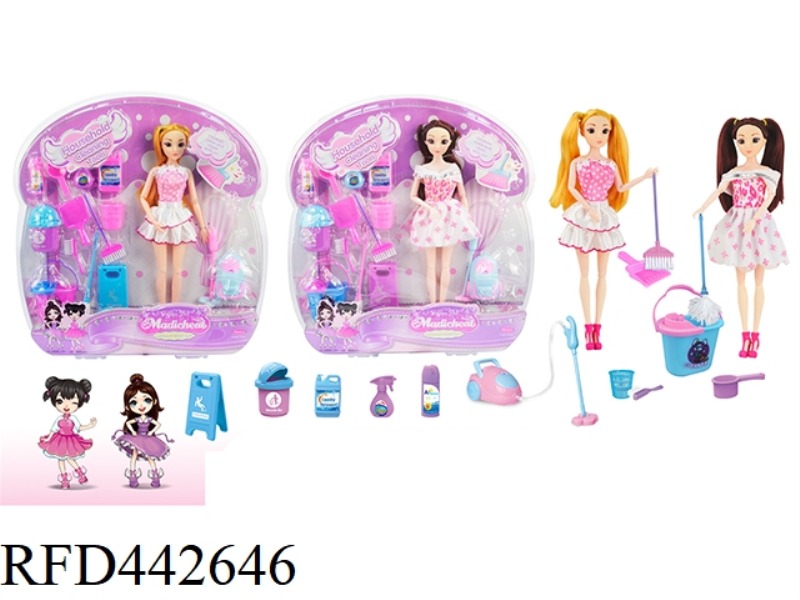 11.5 INCH SOLID BODY BARBIE CLEANING SUIT (3D EYES, 11 JOINTS)