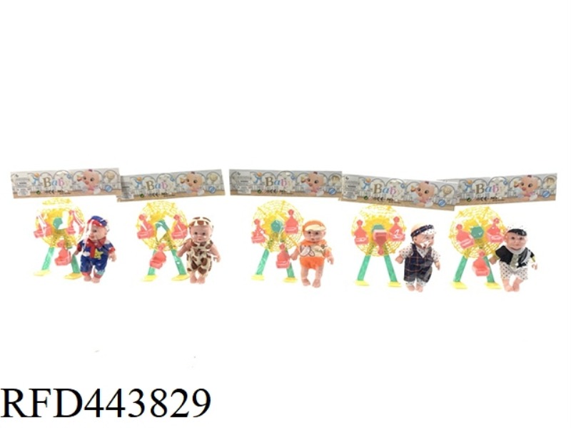 5-INCH ENAMEL DOLL WITH FERRIS WHEEL