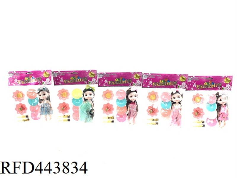 4-INCH CUTE DOLL WITH FRUIT AFTERNOON TEA BLISTER