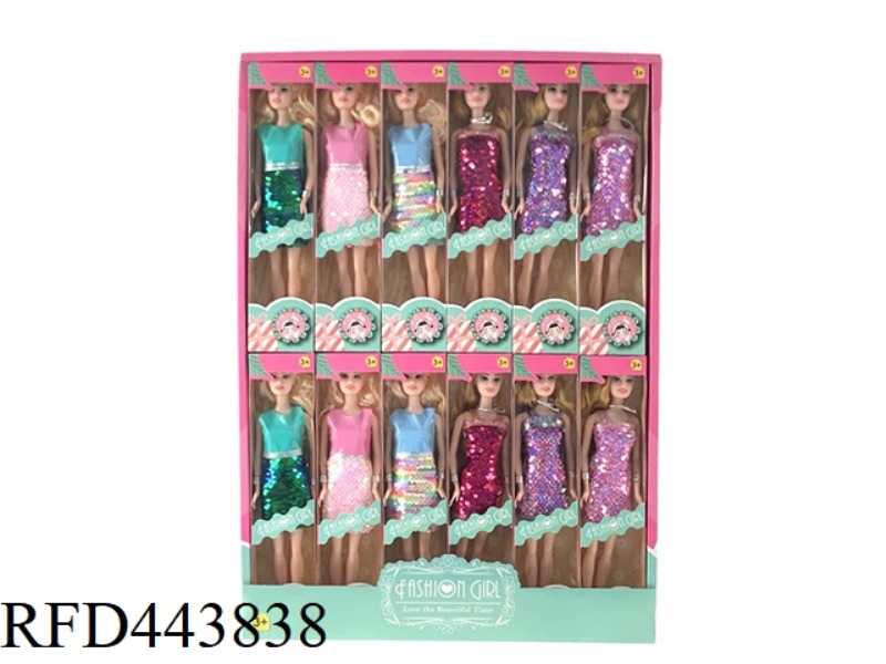 11 INCH FASHION BARBIE DOLL 12PCS