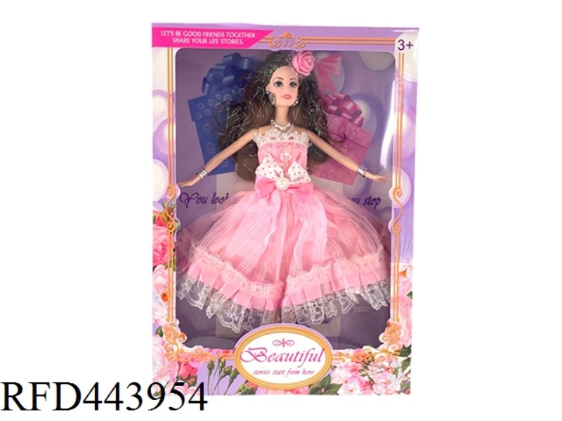 11.5-INCH SOLID LIVING HAND WEDDING DRESS BARBIE FLOWER