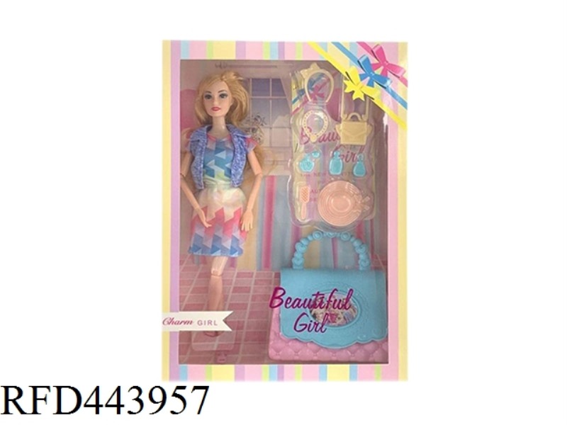 11.5-INCH SOLID 12 JOINT FASHION SKIRT BARBIE WITH LARGE BAG AND BLISTER ACCESSORIES