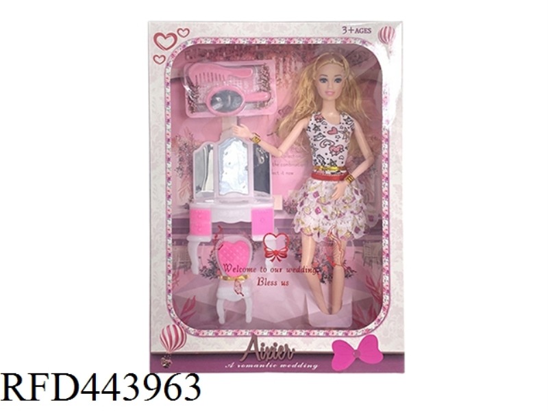 11.5-INCH FULL BODY 12 JOINT FASHION BARBIE WITH DRESSER ACCESSORIES SET
