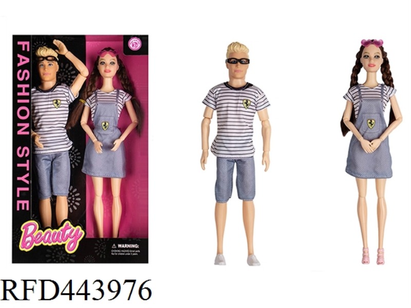 11.5-INCH FULL BODY 12 JOINT FASHION COUPLE BARBIE WITH TWO SMALL GLASSES IN A BOX