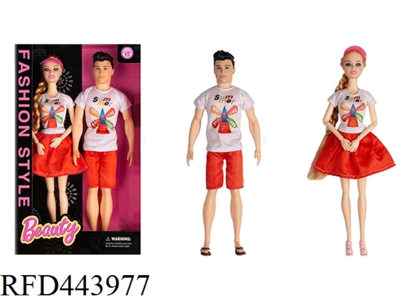 11.5-INCH FULL BODY 12 JOINT FASHION COUPLE BARBIE WITH SMALL HAT LIVE HAND MAN 2 IN A BOX