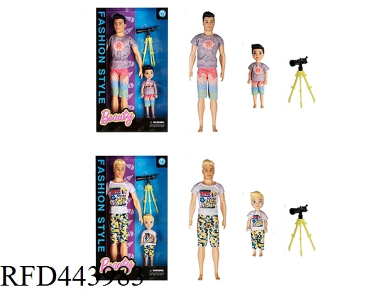 11.5-INCH LIVE HAND MAN WITH LITTLE MAN BARBIE WITH TELESCOPE 2 MIXED CLOTHES