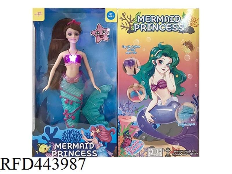 12 INCH LIVE HAND REAL MERMAID WITH LIGHT MUSIC BARBIE
