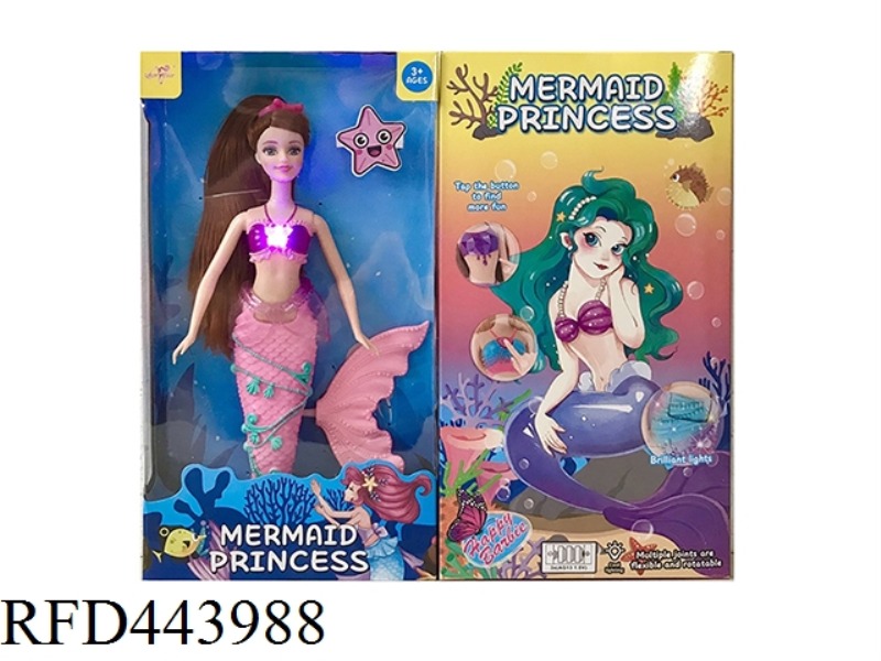 12 INCH LIVE HAND REAL MERMAID WITH LIGHT MUSIC BARBIE