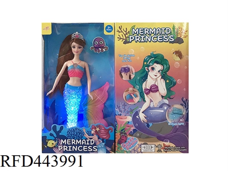 12 INCH LIVE HAND REAL MERMAID WITH LIGHT MUSIC BARBIE