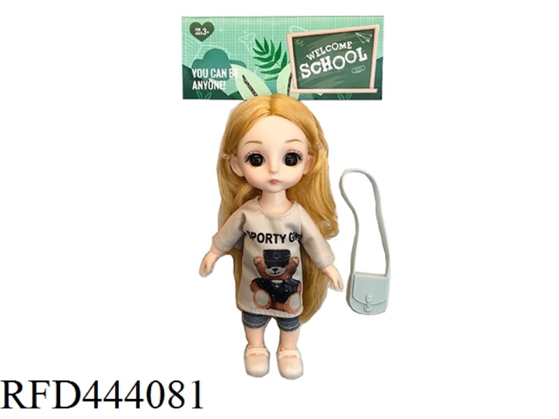 6-INCH SOLID BODY 12 JOINT SOLID BODY LITTLE LAURIE 3D REAL EYES WITH SMALL BAGS ONE BY ONE