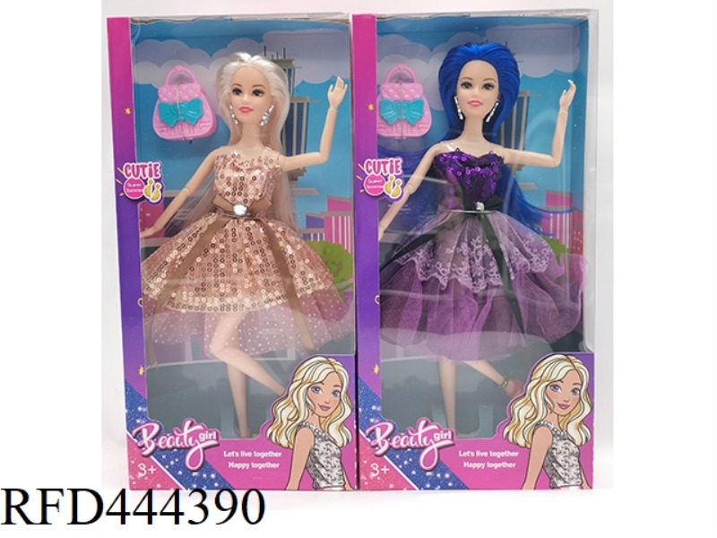 11.5-INCH 11 JOINT SOLID SMALL DRESS FASHION BARBIE WITH BAG 2 MIXED