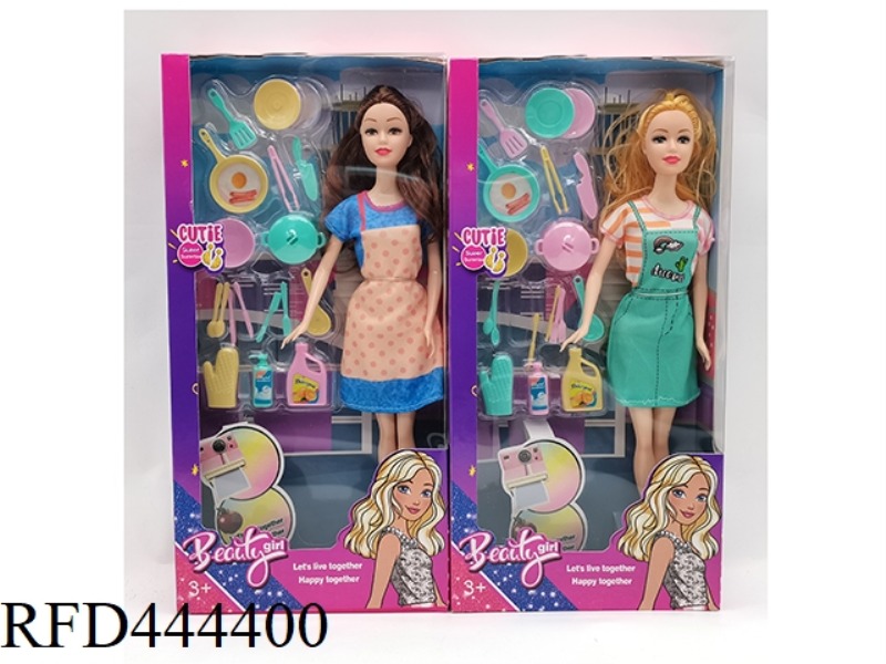 11.5-INCH JOINT SOLID BODY FASHION BARBIE WITH KITCHEN BLISTER 2 MIXED