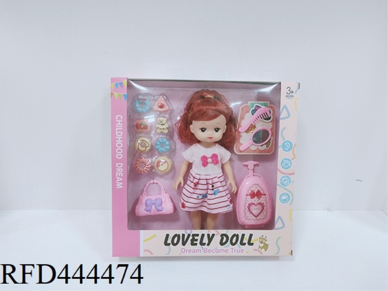 10 INCH DOLL WITH ACCESSORIES (BODY THICKENED ENAMEL HAND)
