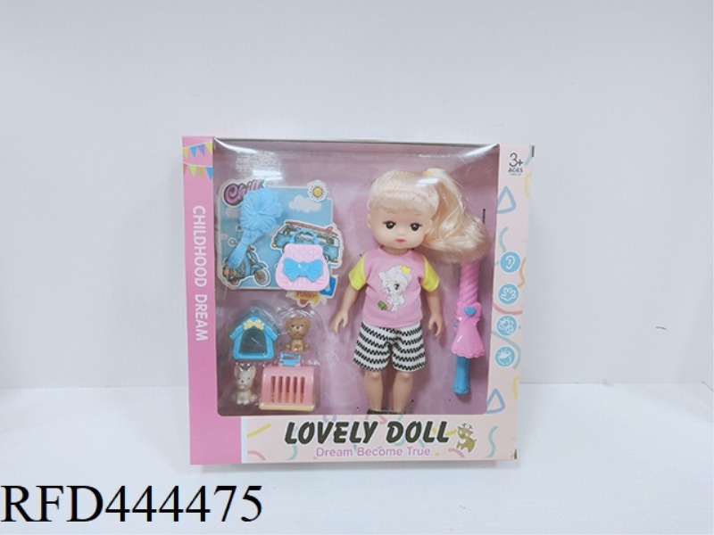 10 INCH DOLL WITH ACCESSORIES (BODY THICKENED ENAMEL HAND)