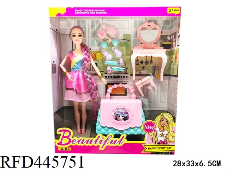 11 INCH LIVE JOINT FASHION LONG HAIR BARBIE DOLL WITH ACCESSORIES