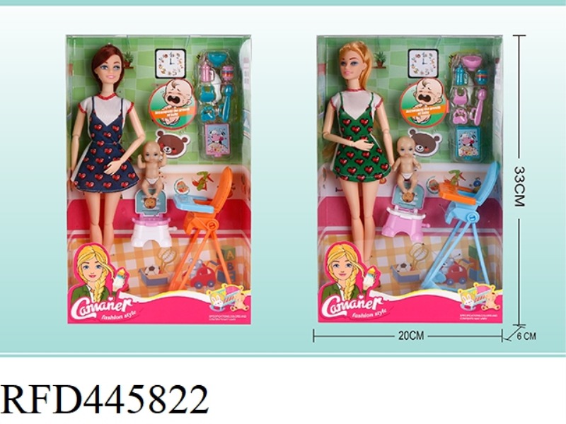 11 INCH FASHION GIRL WITH DINING CHAIR BABY