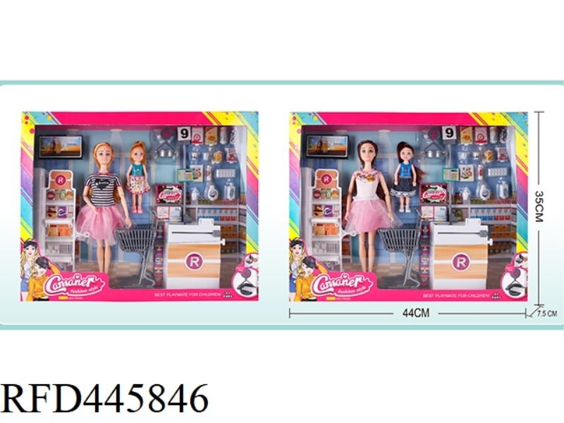 BIG SET OF SUPERMARKET SHOPPING BARBIE WITH KIDS