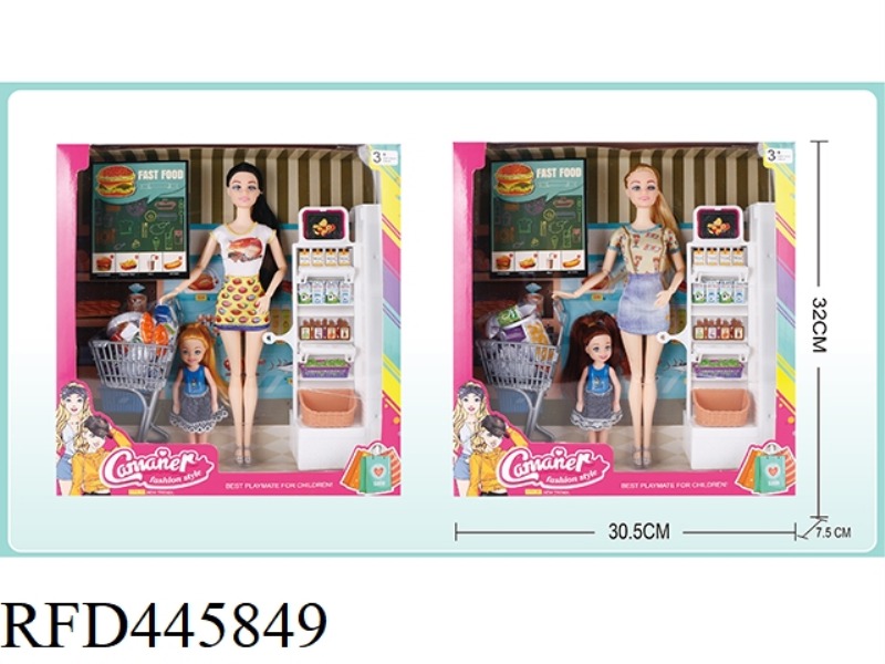 SUPERMARKET SHOPPING CART BARBIE WITH CHILD