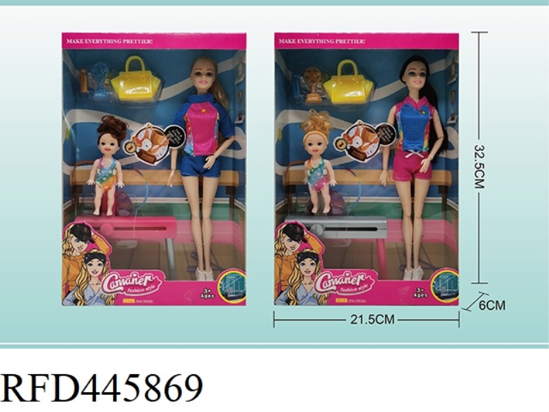BALANCE BEAM COACH BARBIE WITH CHILDREN