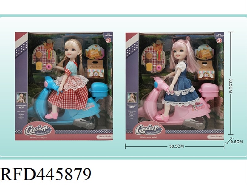 12 INCH MOTORCYCLE GIRL WITH PICNIC BOX