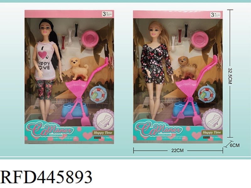 11 INCH BARBIE OUTDOOR PUPPY STROLLER