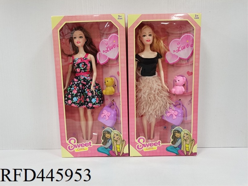 11.5-INCH JOINT SOLID FASHION BARBIE WITH BEAR + BAG