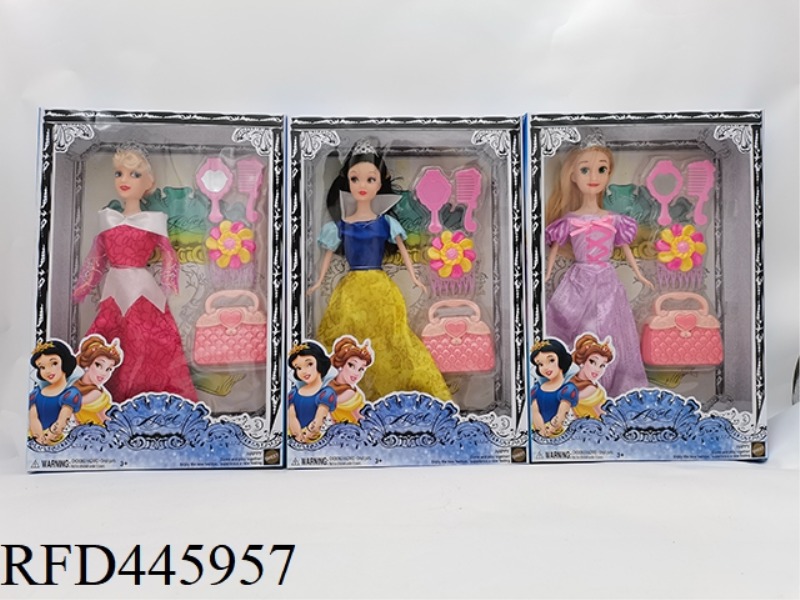11.5-INCH JOINT BODY DISNEY 3 PRINCESS, WITH BAG AND BLISTER, THREE MIXED