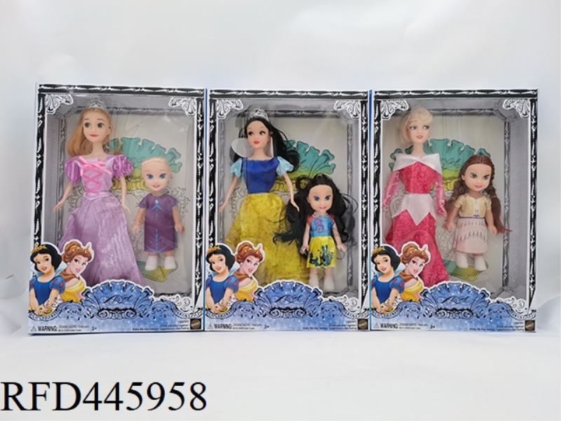 11.5-INCH JOINT BODY DISNEY 3 PRINCESS WITH 6-INCH LITTLE PRINCESS