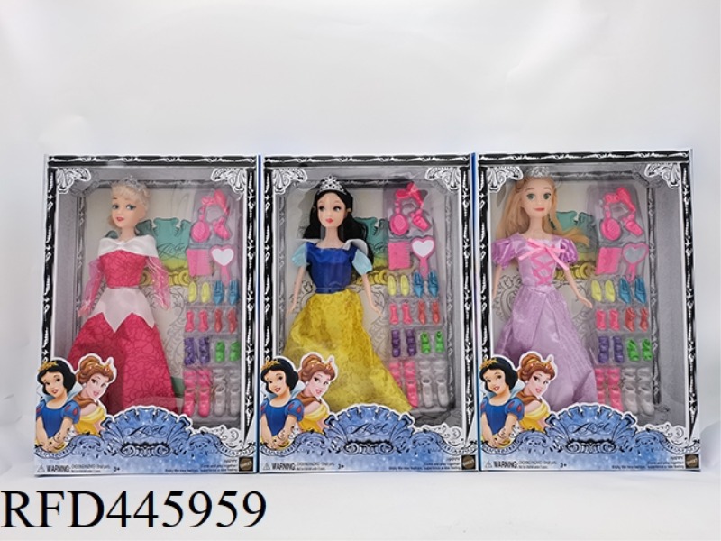 11.5-INCH JOINT BODY DISNEY 3 PRINCESS, WITH THREE KINDS OF BLISTER MIXED SHOES