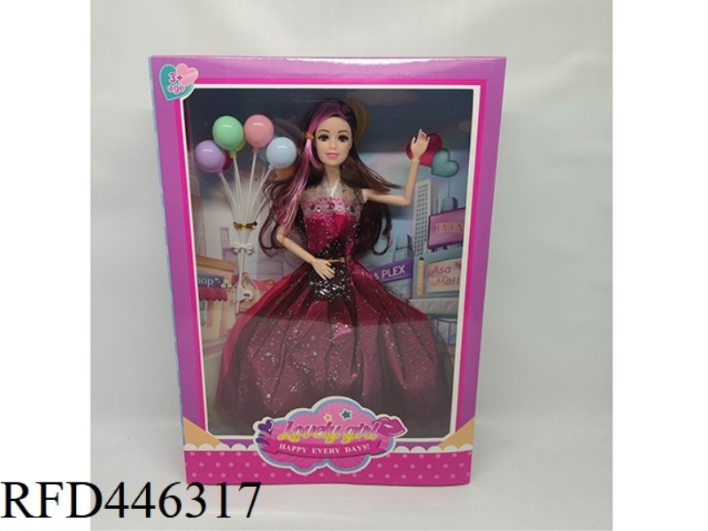 11 INCH JOINT BARBIE DOLL WITH BALLOON