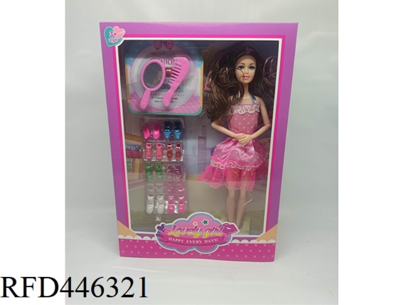 11 INCH ARTICULATED BARBIE DOLL WITH SHOE COMB MIRROR