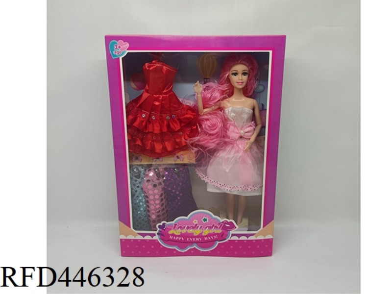 11.5-INCH FASHION FULL BODY MOVABLE JOINT BARBIE DOLL CHANGE GIFT BOX DRESS CAN BE WORN
