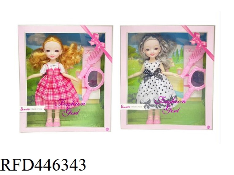 12 INCH SOLID 11 JOINT 3D EYE SMILING FACE FASHION FAT CHILD DOLL WITH MIRROR COMB