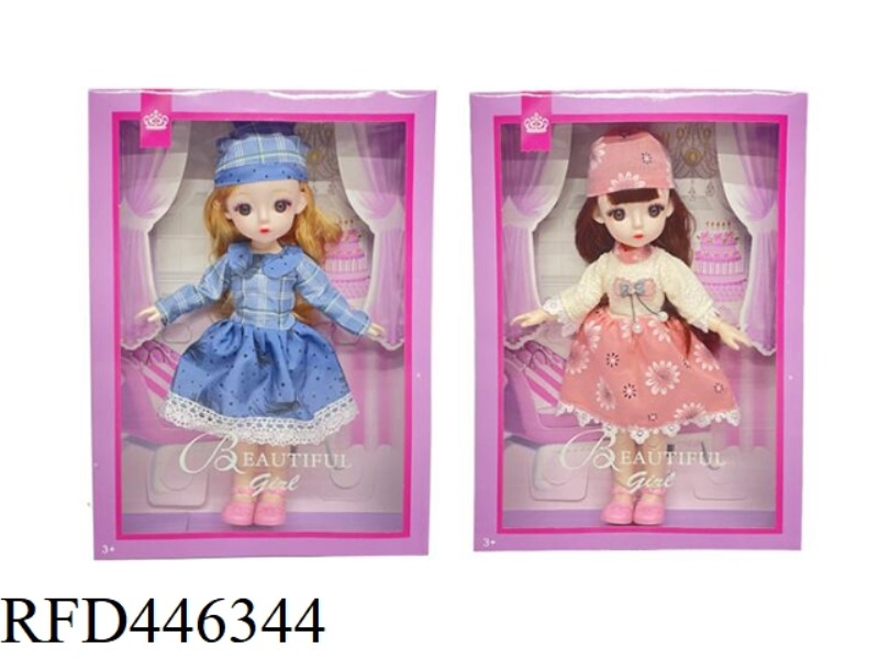 12 INCH SOLID 11 JOINT 3D EYE FASHION FAT CHILDREN'S DOLL