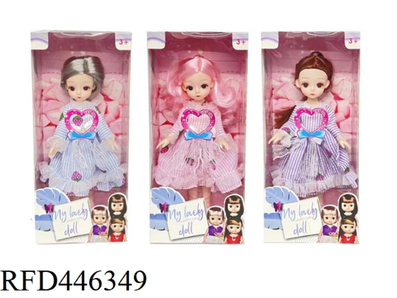 12 INCH SOLID 11 JOINT 3D EYE FASHION FAT CHILDREN'S DOLL