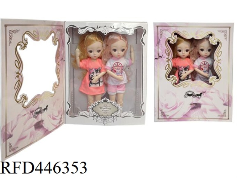 12 INCH SOLID 11 JOINT 3D EYE FASHION FAT CHILDREN'S DOLL (2 SETS)