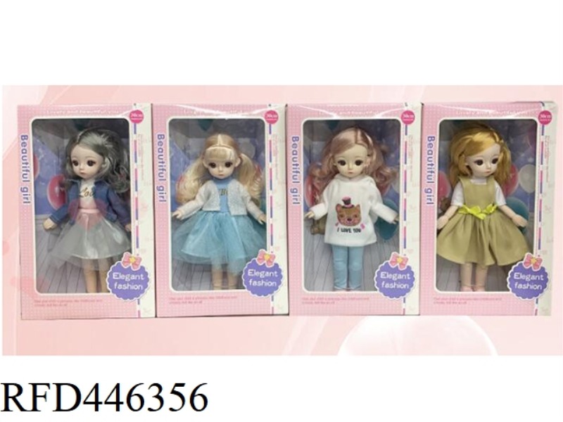 12 INCH SOLID 11 JOINT 3D EYE FASHION FAT CHILDREN'S DOLL