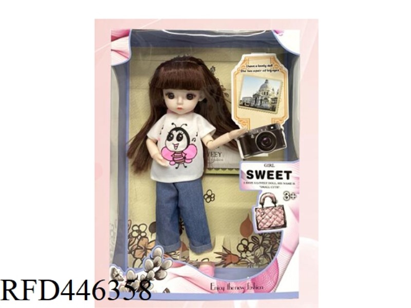 12 INCH SOLID 11 JOINT 3D EYE FASHION FAT CHILDREN'S DOLL