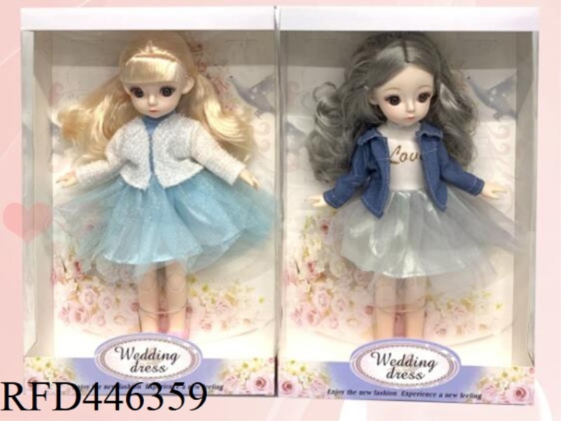 12 INCH SOLID 11 JOINT 3D EYE FASHION FAT CHILDREN'S DOLL